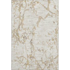 HomeRoots 5' X 8' Striped Ivory Beige Taupe Area Rug - UV Resistant, Washable, Durable for High-Traffic Spaces 682057