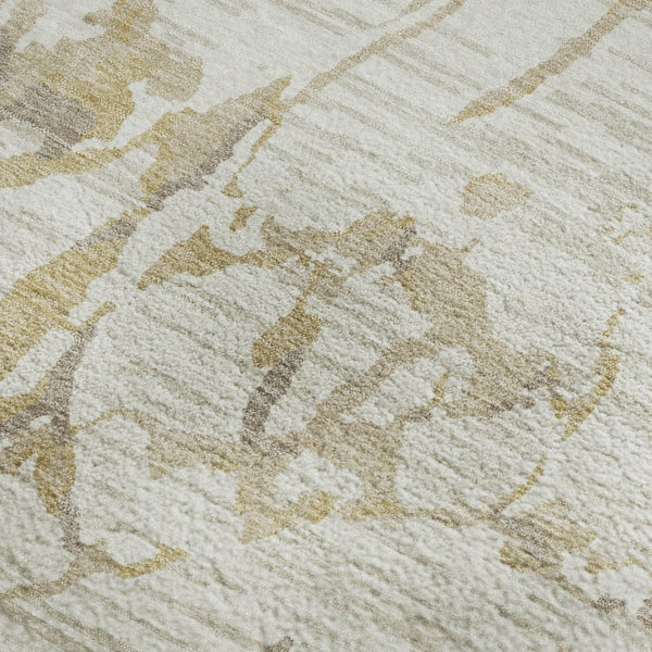 HomeRoots 9' X 12' Ivory Beige Taupe Striped Washable Area Rug – Durable, UV-Protected, Easy-Care Style for Homes 682060