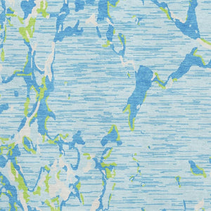 HomeRoots 9' X 12' Striped Area Rug in Sky Blue, Lime Green & Ivory - Washable, UV Protected & Durable Design! 682078