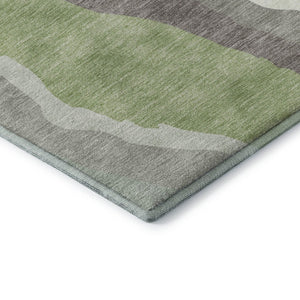 HomeRoots 8' X 10' Modern Mint Green and Ivory Abstract Area Rug - Washable, UV Protected, Stain Resistant Comfort 682131