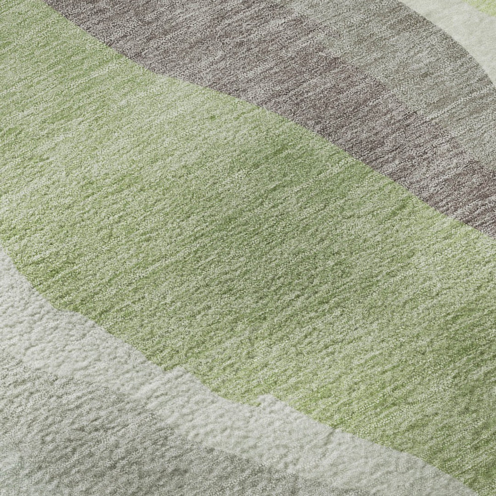 HomeRoots 8' X 10' Modern Mint Green and Ivory Abstract Area Rug - Washable, UV Protected, Stain Resistant Comfort 682131