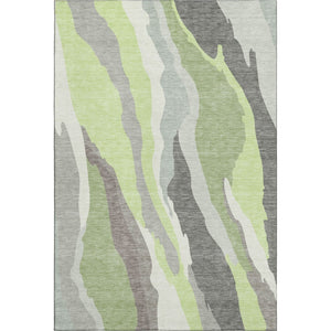 HomeRoots 9' X 12' Stylish Mint Green and Ivory Abstract Area Rug with UV Protection & Washable Durability 682132