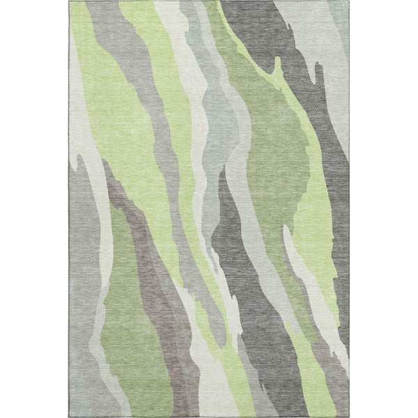 HomeRoots 9' X 12' Stylish Mint Green and Ivory Abstract Area Rug with UV Protection & Washable Durability 682132