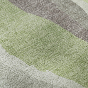 HomeRoots 9' X 12' Stylish Mint Green and Ivory Abstract Area Rug with UV Protection & Washable Durability 682132