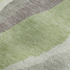 HomeRoots 9' X 12' Stylish Mint Green and Ivory Abstract Area Rug with UV Protection & Washable Durability 682132