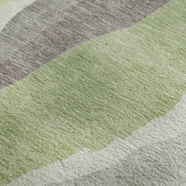 HomeRoots 9' X 12' Stylish Mint Green and Ivory Abstract Area Rug with UV Protection & Washable Durability 682132