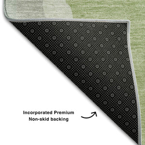 HomeRoots 10' X 14' Mint Green Ivory Silver Abstract Washable Area Rug - UV Protected, Durable, Stylish Design 682133