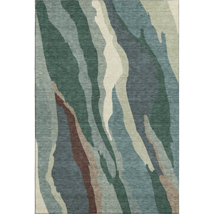 HomeRoots 10' X 14' Sage Taupe Abstract Washable Area Rug with UV Protection, Stain Resistance & Style 682157