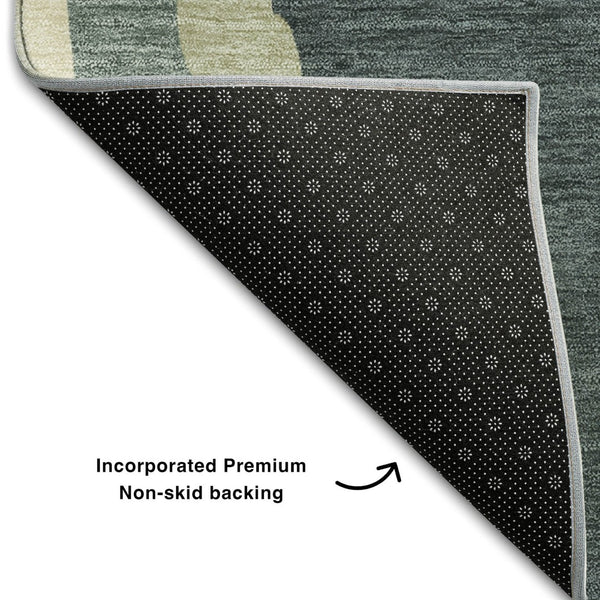 HomeRoots 10' X 14' Sage Taupe Abstract Washable Area Rug with UV Protection, Stain Resistance & Style 682157