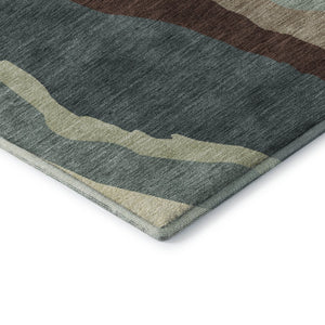 HomeRoots 10' X 14' Sage Taupe Abstract Washable Area Rug with UV Protection, Stain Resistance & Style 682157