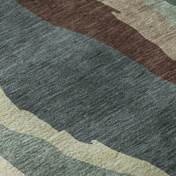 HomeRoots 10' X 14' Sage Taupe Abstract Washable Area Rug with UV Protection, Stain Resistance & Style 682157