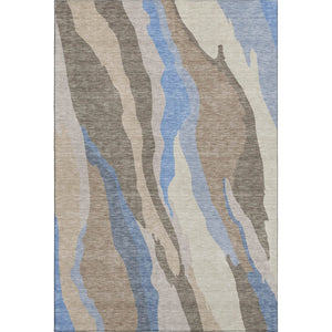 HomeRoots 10' X 14' Oversized Taupe Blue Beige Abstract Area Rug - Durable, Washable & UV Protected for Style! 682169