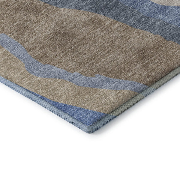 HomeRoots 10' X 14' Oversized Taupe Blue Beige Abstract Area Rug - Durable, Washable & UV Protected for Style! 682169