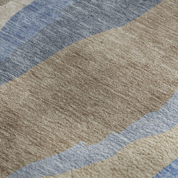 HomeRoots 10' X 14' Oversized Taupe Blue Beige Abstract Area Rug - Durable, Washable & UV Protected for Style! 682169