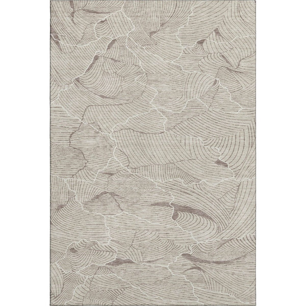 HomeRoots 9' X 12' Washable Beige Taupe and Ivory Abstract Area Rug - UV Protected, Durable & Stylish Design 682180
