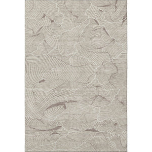 HomeRoots 9' X 12' Washable Beige Taupe and Ivory Abstract Area Rug - UV Protected, Durable & Stylish Design 682180