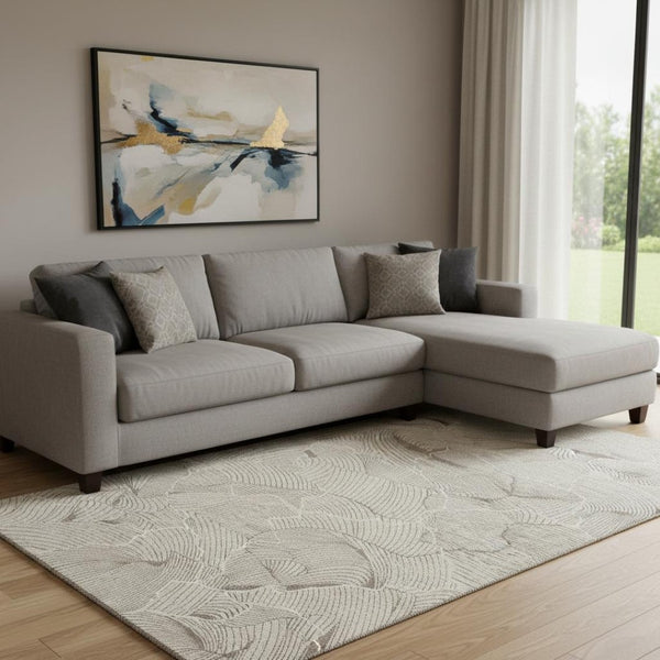 HomeRoots 10' X 14' Abstract Beige Taupe Ivory Washable Area Rug - UV Protected, Durable, Easy-Care Design 682181