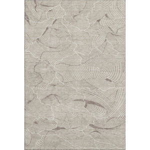 HomeRoots 10' X 14' Abstract Beige Taupe Ivory Washable Area Rug - UV Protected, Durable, Easy-Care Design 682181