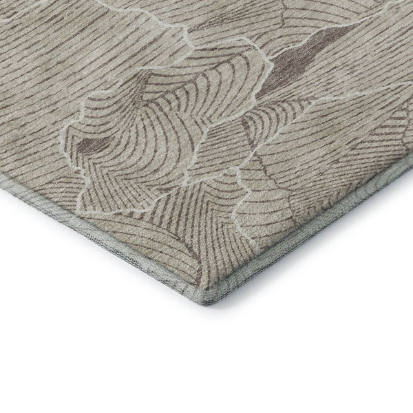 HomeRoots 10' X 14' Abstract Beige Taupe Ivory Washable Area Rug - UV Protected, Durable, Easy-Care Design 682181