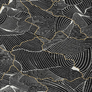 HomeRoots 10' X 14' Modern Black Ivory Gold Abstract Washable Area Rug with UV Protection for High-Traffic Areas 682187
