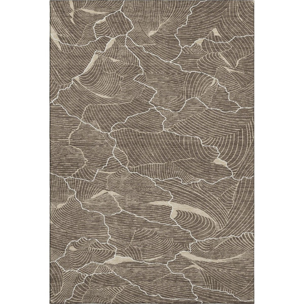 HomeRoots 10' Washable Abstract Area Rug in Brown, Beige & Ivory - UV Protected, Durable & Stylish Design 682193