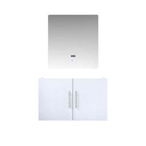 English Elm Glossy White Bath Vanity Set With 30-Inch Led Mirror, Modern Design & Easy Installation For Any Space B2731S00495
