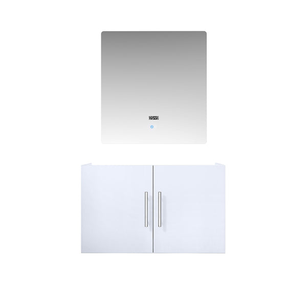 English Elm Glossy White Bath Vanity Set With 30-Inch Led Mirror, Modern Design & Easy Installation For Any Space B2731S00495