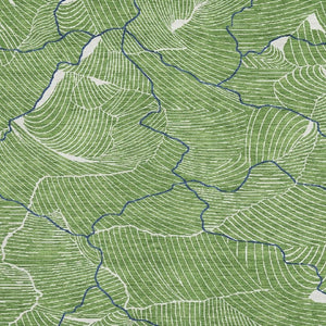 HomeRoots 5' X 8' Washable Area Rug in Green, Ivory & Navy – Modern Abstract Design with UV Protection & Durability 682201