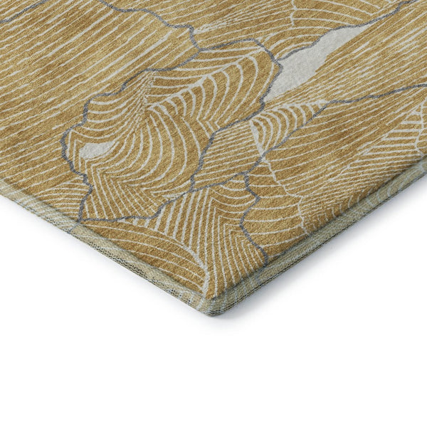 HomeRoots 8' X 10' Gold Ivory and Gray Abstract Washable Area Rug - Stylish, Durable, Easy-Care Home Essential! 682209