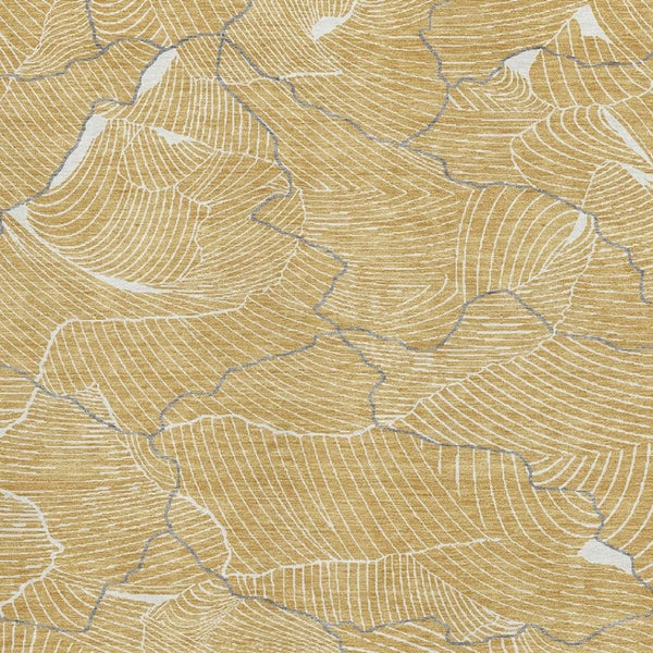HomeRoots 8' X 10' Gold Ivory and Gray Abstract Washable Area Rug - Stylish, Durable, Easy-Care Home Essential! 682209