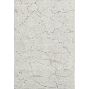 HomeRoots 5' X 8' Abstract Washable Area Rug in Ivory, Taupe & Gray – UV Protected, Durable & Stylish Design 682219