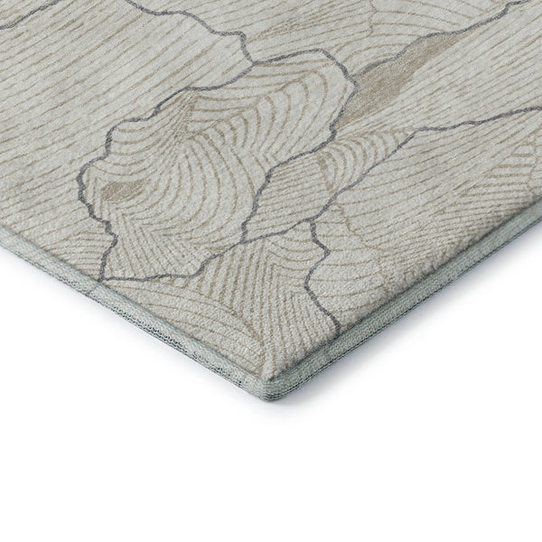 HomeRoots 5' X 8' Abstract Washable Area Rug in Ivory, Taupe & Gray – UV Protected, Durable & Stylish Design 682219