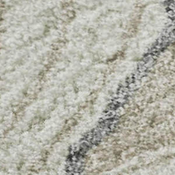 HomeRoots 8' X 10' Abstract Ivory Taupe Gray Area Rug - Washable, UV Protected, Stain Resistant for High Traffic 682221