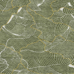 HomeRoots 5' X 8' Olive Green Abstract Area Rug - Washable, UV Protected, Modern Design for Home & Patio 682225