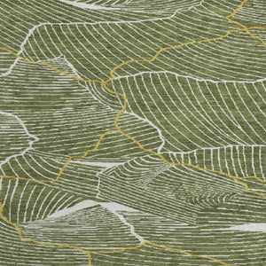 HomeRoots 8' Olive Green, Ivory & Gold Abstract Washable Area Rug – UV Protected, Durable & Stylish Design 682226