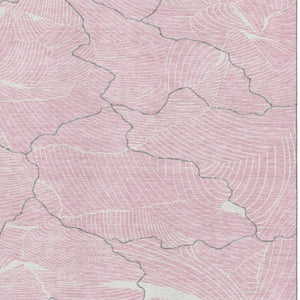 HomeRoots 9' X 12' Pink Gray Ivory Abstract Area Rug – Stylish, Washable, UV-Protected for High-Traffic Spaces 682234