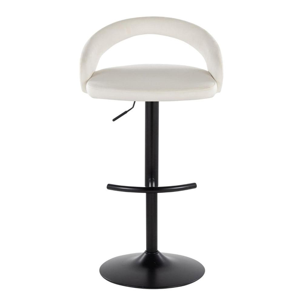 English Elm Adjustable Velvet Swivel Barstools with Black Metal Base for Kitchen or Bar Set of 3 B202S02052