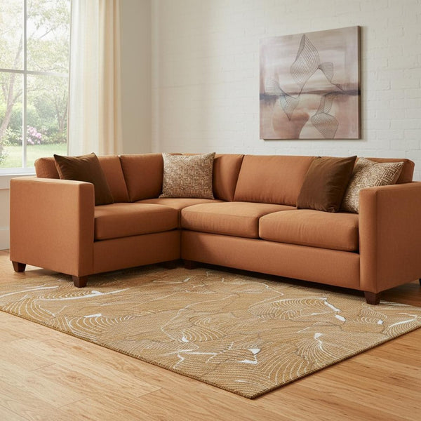 HomeRoots 8' X 10' Washable Area Rug in Rust, Ivory & Gray - Durable, Stain-Resistant, UV Protected Design 682239