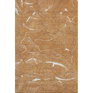 HomeRoots 9' Modern Abstract Washable Area Rug in Rust, Ivory & Gray – Durable, UV-Protected & Stylish Design 682240