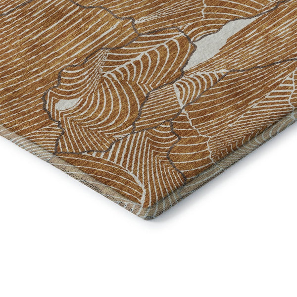 HomeRoots 9' Modern Abstract Washable Area Rug in Rust, Ivory & Gray – Durable, UV-Protected & Stylish Design 682240
