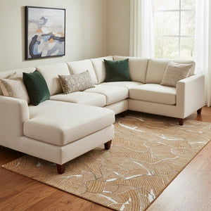 HomeRoots 10' X 14' Modern Abstract Rust Ivory Gray Area Rug - Washable, UV Protected, Stain Resistant Design 682241