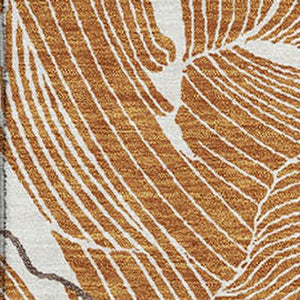 HomeRoots 10' X 14' Modern Abstract Rust Ivory Gray Area Rug - Washable, UV Protected, Stain Resistant Design 682241