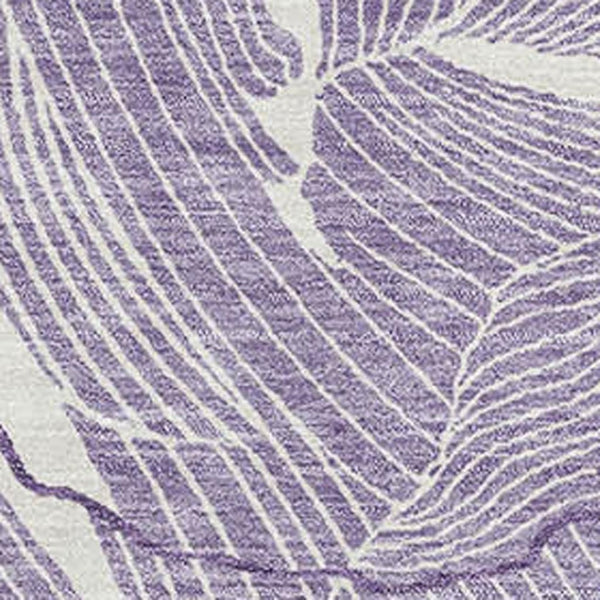 HomeRoots 9' X 12' Abstract Area Rug in Purple and Ivory – Washable, UV-Protected, Modern and Durable Design! 682246