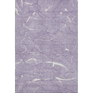 HomeRoots 10' X 14' Abstract Purple & Ivory Washable Area Rug with UV Protection for Modern Homes & Families 682247