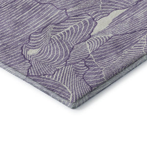 HomeRoots 10' X 14' Abstract Purple & Ivory Washable Area Rug with UV Protection for Modern Homes & Families 682247