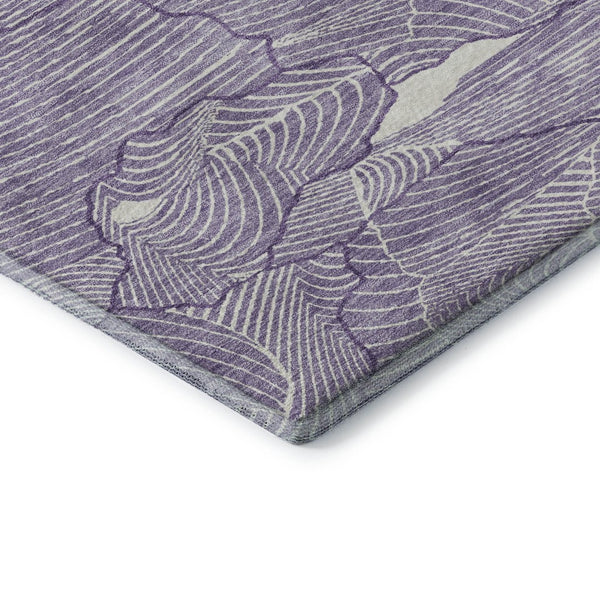 HomeRoots 10' X 14' Abstract Purple & Ivory Washable Area Rug with UV Protection for Modern Homes & Families 682247