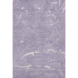 HomeRoots 10' X 14' Abstract Purple & Ivory Washable Area Rug with UV Protection for Modern Homes & Families 682247