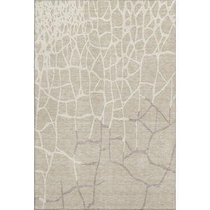 HomeRoots 8' X 10' Abstract Geometric Washable Area Rug in Beige, Ivory & Taupe - UV Protected, Durable Design 682251
