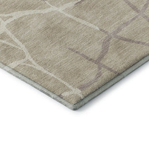 HomeRoots 8' X 10' Abstract Geometric Washable Area Rug in Beige, Ivory & Taupe - UV Protected, Durable Design 682251