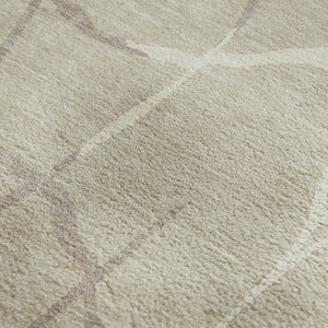 HomeRoots 8' X 10' Abstract Geometric Washable Area Rug in Beige, Ivory & Taupe - UV Protected, Durable Design 682251